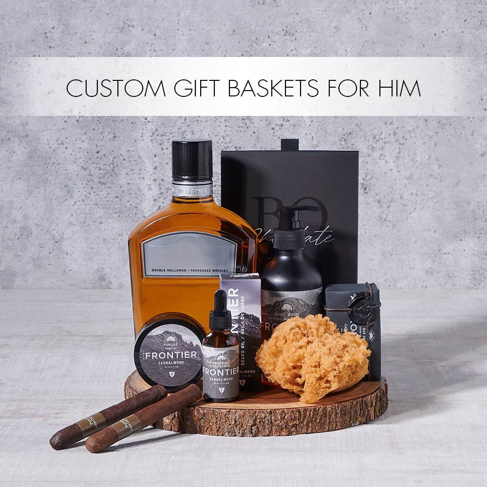 Choose our Custom Gift Baskets for him. When you want to create a special basket for the man in your life! - USA delivery