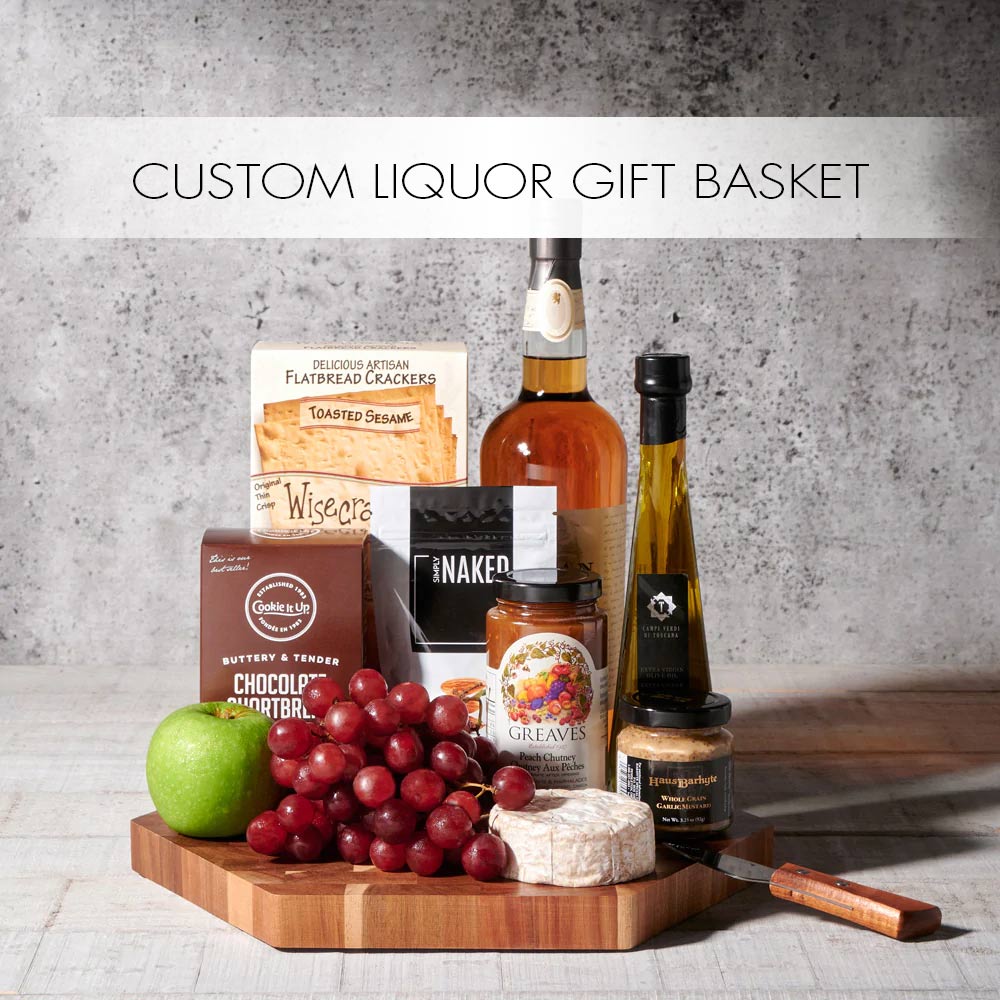 Our Custom Liquor Gift Baskets are a wonderful gift for almost any occasion - Birthday, Wedding, Congratulations, etc.