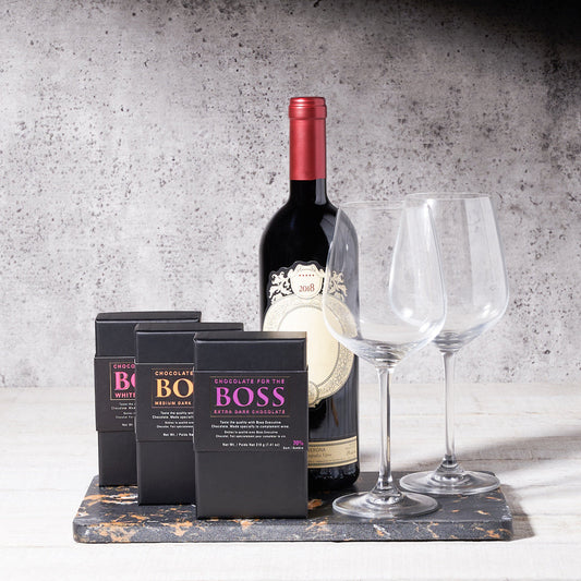 BOSS Deluxe Wine Pairing Chocolate Bars - Trio Gift Set, Wine Gift Baskets, Gourmet Gift Baskets