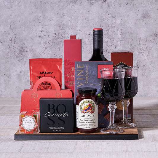 Country Wine & Chocolate Gift Board, wine gift, wine, gourmet gift, gourmet, chocolate gift.