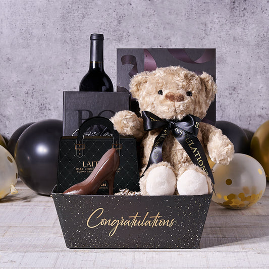 Graduate Wine & Teddy Gift, graduation gift, graduation, wine gift, wine, chocolate gift, chocolate, gourmet gift, gourmet, 