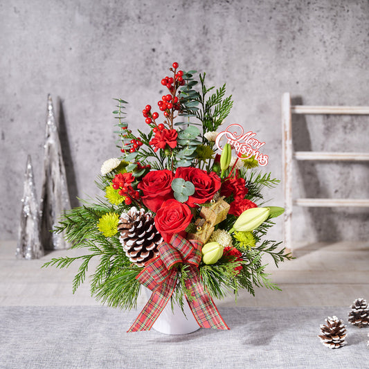 holiday,  Mixed Floral Arrangement,  flowers,  christmas,  Set 23984-2021, christmas flowers delivery
