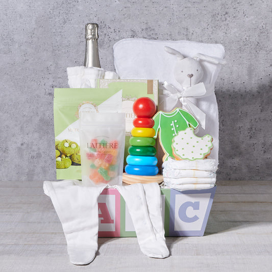 Unisex Baby & Champagne Gift, baby gift, baby, sparkling wine gift, sparkling wine, champagne gift, champagne, baby shower gift, baby shower