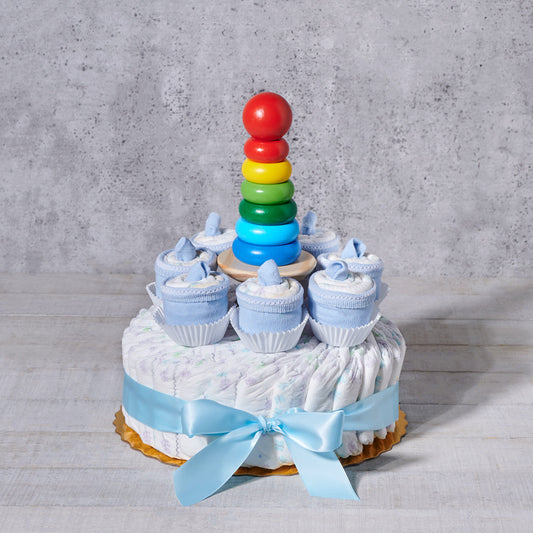 Baby Boy Practical Toy & Diaper Gift, baby gift, baby, baby boy gift, baby boy, baby shower gift, baby shower