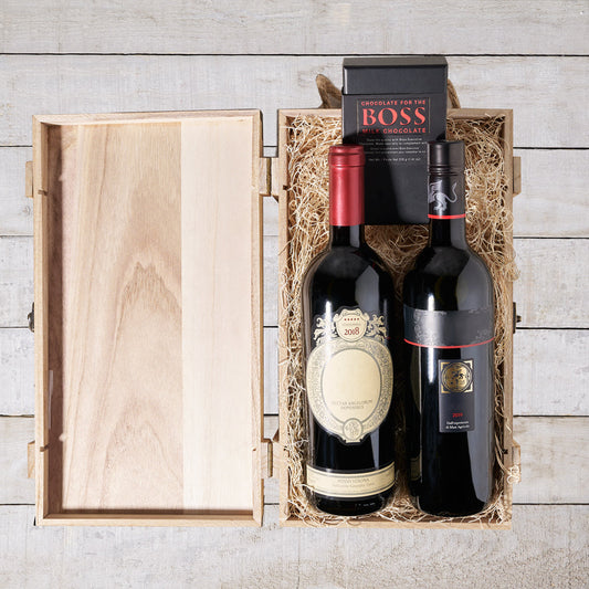 Vintage Wine Duo, Wine Gift Crate, Two Wines, Wine Gift Baskets