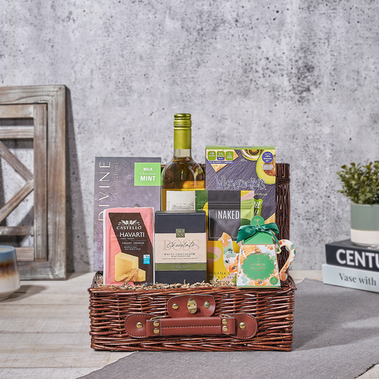 Elegant Kosher Wine Gift Basket, kosher gift, kosher, wine gift, wine, tea gift, tea, 