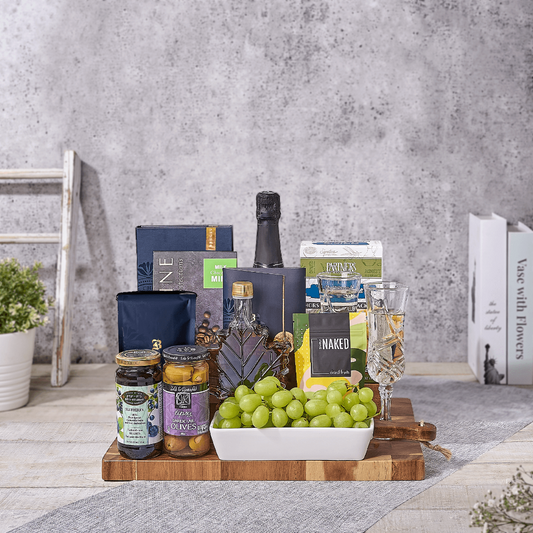 Kosher Feast with Champagne, kosher gift, kosher, champagne gift, champagne, sparkling wine gift, sparkling wine, fruit gift, fruit